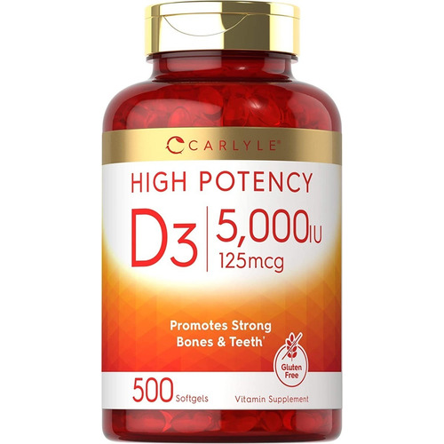 Vitamina D3 5,000iu Natural 500 Softgels Sabor N/A