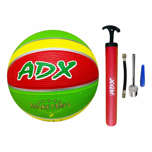 Balon Basquet Bxt7 # 7 + Bomba Adx Peso/medida Reglamentaria