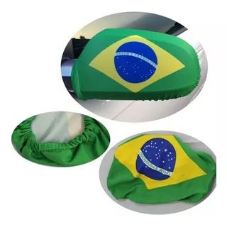 Kit 2 Bandeiras Do Brasil Capa P/ Retrovisor De Carro Tecido