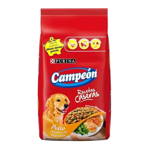 Purina Campeón Recetas Caseras alimento para perro adulto todos los tamaños sabor pollo y vegetales en bolsa de 4kg