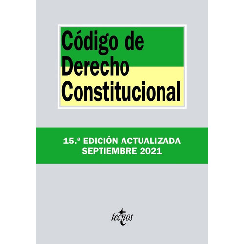 Codigo De Derecho Constitucional, De Editorial Tecnos. Editorial Tecnos, Tapa Blanda En Español