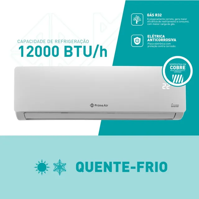 Ar-condicionado Prime Air Inverter 12000btus Quente/frio 12q Branco 220v