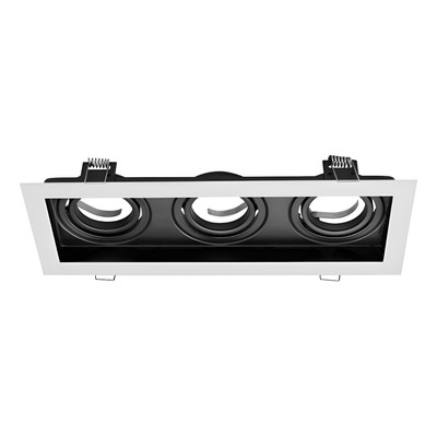 Embutido 3 Luces Cardanico Gu10 Apto Dicro Led Movil Blanco