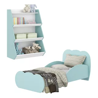 Mini Cama Infantil + Organizador De Juguetes,estanteria Niño