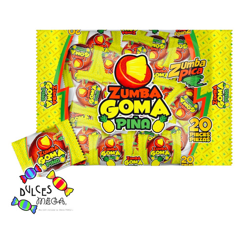 Zumba Goma Piña 20 Pzas Zumba Pica Gomita Piña Tamarindo