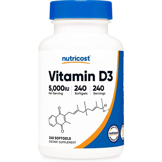 Vitamina D3 5,000 Iu 240 Capsulas Importada