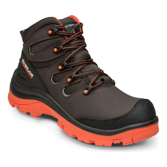 Bota De Seguridad Egy Café Con Naranja Riverline