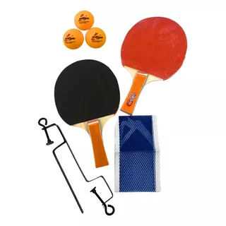 Kit 2 Raquetes + Rede + 3 Bolinhas P/ping Pong Tênis De Mesa