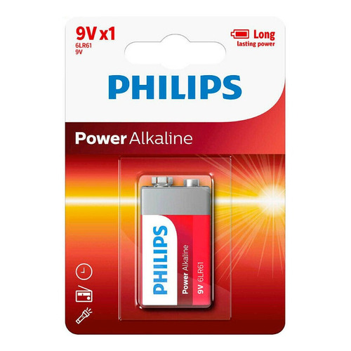 Batería Philips Power Alcalina 6lr61  9v