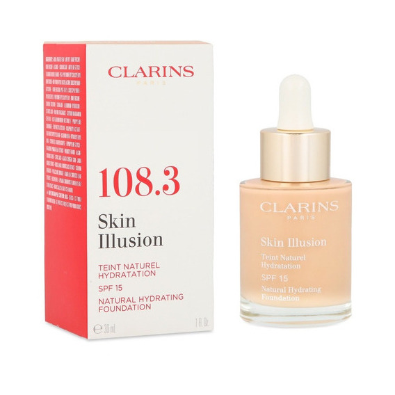 Base de maquillaje en fluido Clarins Skin Illusion Sin Illusion tono organza 108.3 - 30mL 0.13kg