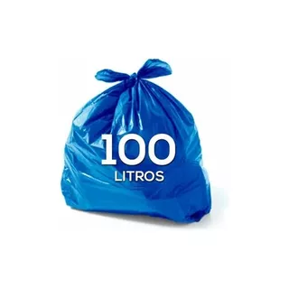 Saco De Lixo Azul 100 Litros Resistente - 100 Unidades