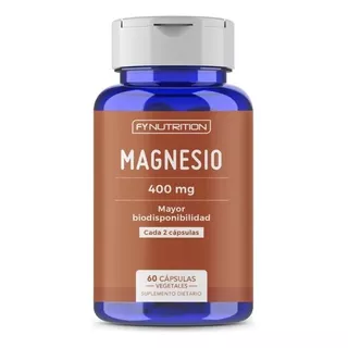 Magnesio Fynutrition - 400mg De Magnesio Triple, Óxido, Citrato Y Lactato - Mayor Absorción - Cápsulas Veganas En Frasco De 60 Un.