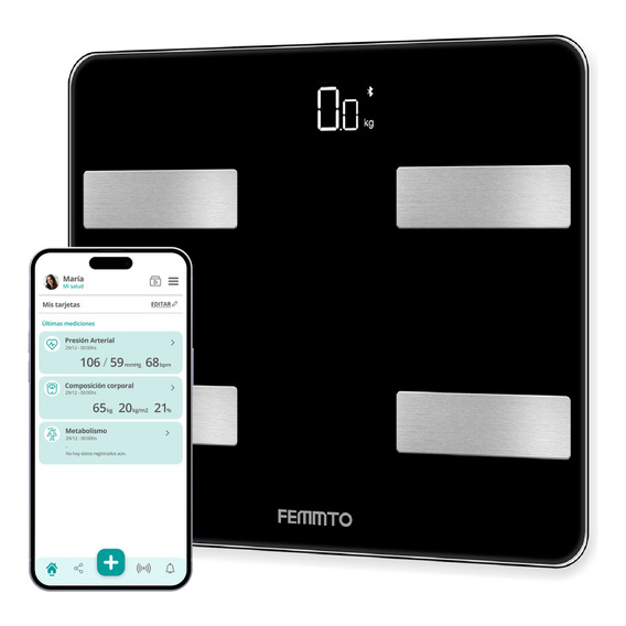 Femmto B04 bascula digital bioimpedancia bluetooth inteligente 180 kg peso personas pesa grasa corporal baño personal 