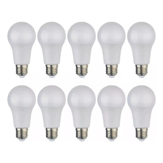 Pack 10 Unidades Ampolleta Led 10w E27 Neutra 4000k