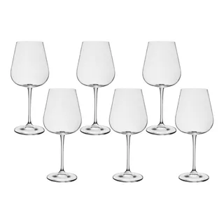 Jogo 6 Taças De Cristal Para Vinho Tinto 540ml Ardea Bohemia