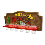 Placa Clube Da Tequila - Suporte Copos + Copos Do Clube