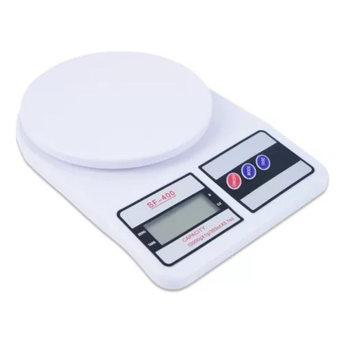 Balanza gramera de cocina digital SQ Cozinha SF-400 pesa hasta 7kg blanca