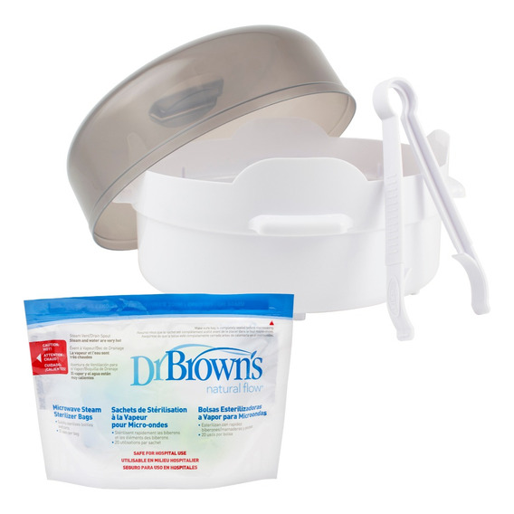 Set Esterilización Microondas Bolsa-contenedor Dr. Brown's 110V/220V