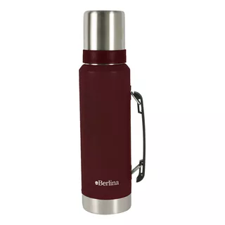 Termo Berlina Con Pico Cebador Y Asa 1.2l Acero Inox. Color Bordó