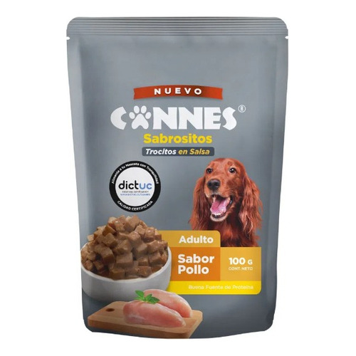 Alimento Húmedo Perro Cannes Sabor Pollo Pouch 100 G