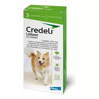 Comprimido Antiparasitário Para Pulga Elanco Credelio Para Cão De 11kg A 22kg Cor Verde