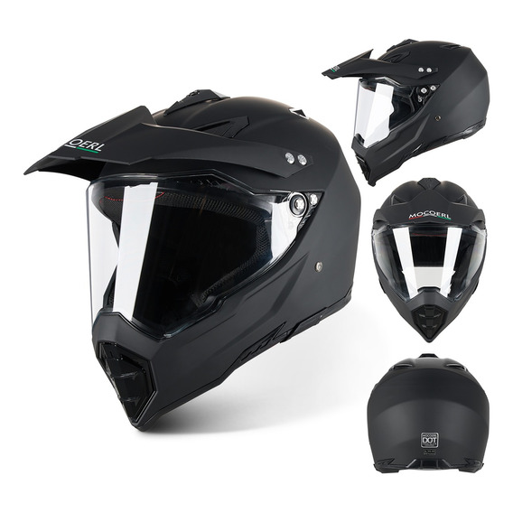 Casco Tipo Cross Motocity Certificaco Dot Negro 128 Mocoerl