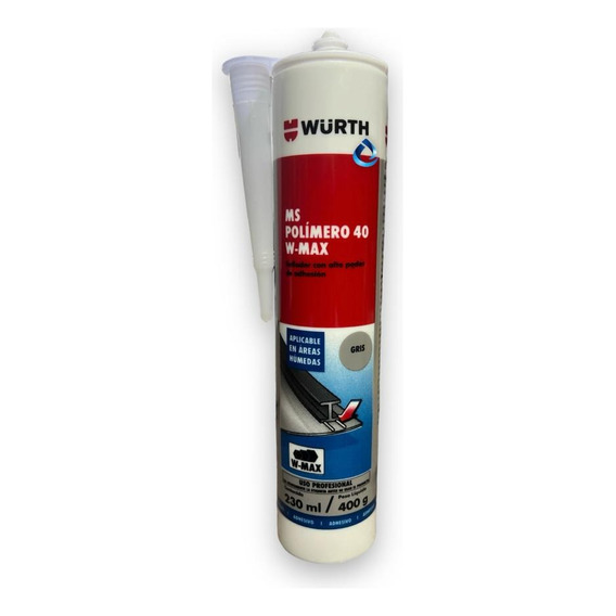 Adhesivo Ms Polimero 40 Gris Wurth 230ml W-max