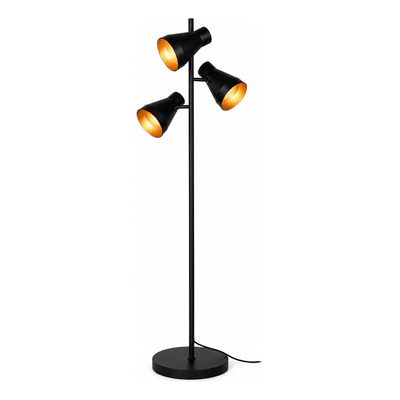 Lampara De Pie Trio Diseño Moderno Minimalista Apto Led  Negro