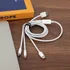 Cable 3 En 1 Micro Usb Tipo C Compatible Lightning Roca 1.2m Color Blanco