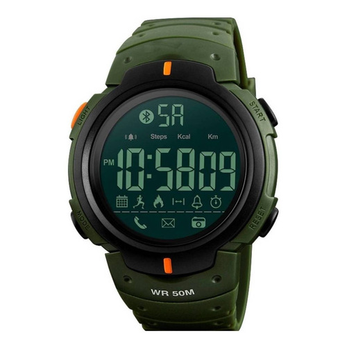 Smartwatch Skmei 1301 caja de  abs  army green, malla  army green de  pu