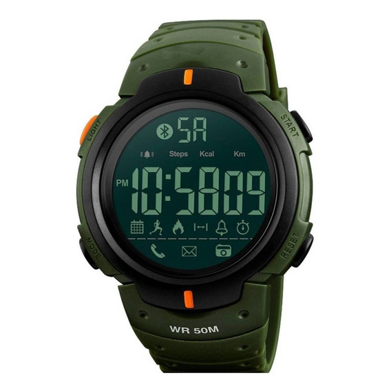 Smartwatch Skmei 1301 caja de  abs  army green, malla  army green de  pu