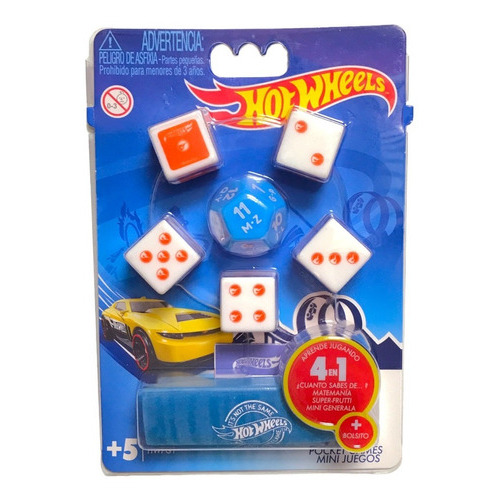 Mini Juegos Intek Dados 4 En 1 Infantil Color Hotwheels