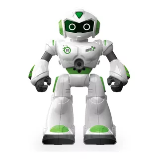 Robot Wise Star Juguete A Radio Control C/luz Y Sonido Color Blanco