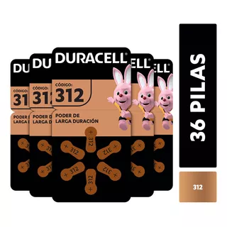 Pack 36 Pilas Duracell Audífono Tamaño 312