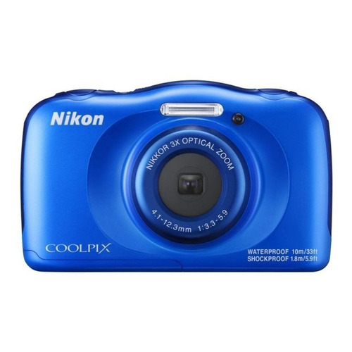  Nikon Coolpix W100 compacta color  azul