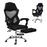 Silla Gamer Ergonómica Ejecutiva Reclinable Oficina Color Negro Elevapiernas Soporte Para La Cabeza Asiento Y Descansapies Ergonomicos Y Acoginados Soporta 130 Kg