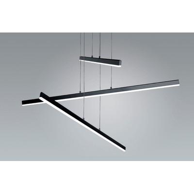 Lampara Colgante Liston Negro Led 48w Deco Moderno Gmg