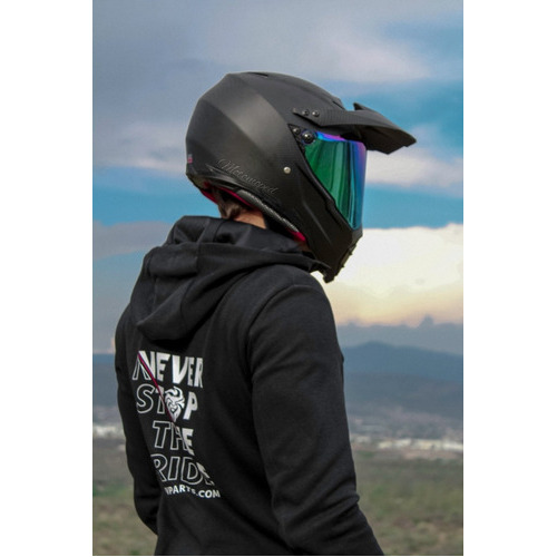 Casco Para Moto Kov Kx1 Negro Carbón Mate Doble Proposito Tamaño del casco XL