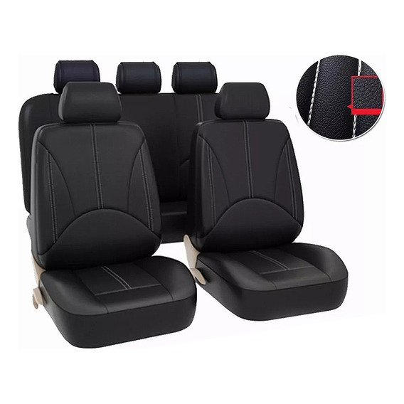 Funda Cubre Asiento Auto Universal Forro Asiento Cuerina Kit