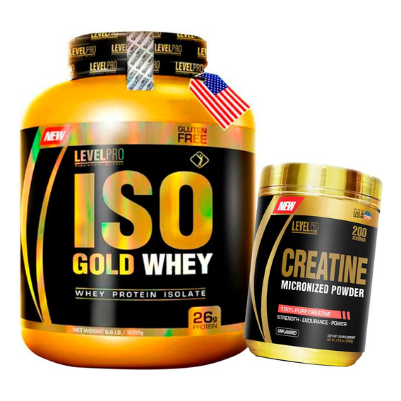 Iso Gold Whey 6.6 Lb + Creapure 500 Gr / Level Pro