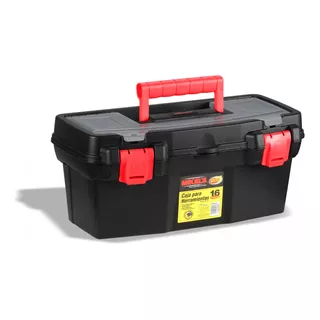 Caja Plástica Para Herramientas Reforzada 16 1.5 Lts Mikels Color Negro