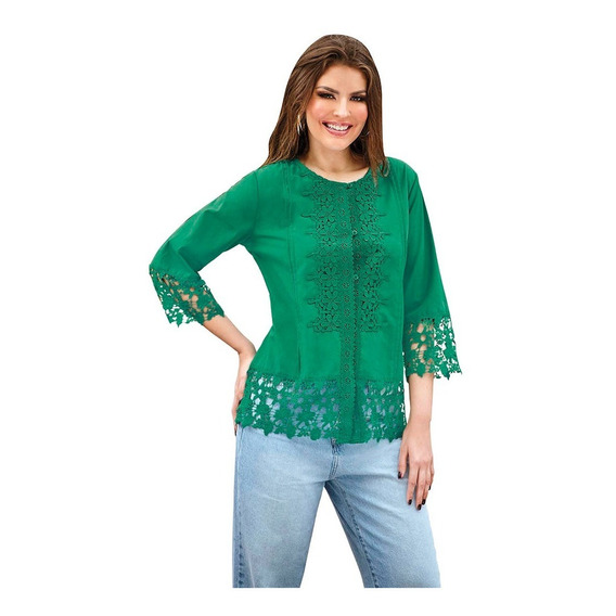 Blusa Casual Mujer Color Verde 991-58