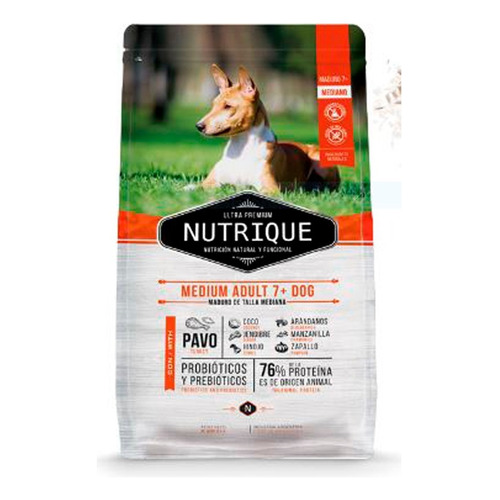 Alimento Nutrique Ultra Premium Medium Adult +7 para perro adulto de raza mediana sabor pavo en bolsa de 12kg