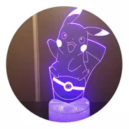 Lámpara 3d Pikachu Base Agrietada