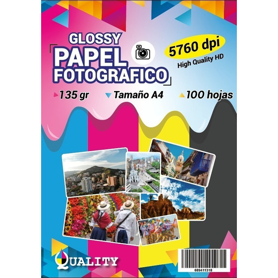 Papel Fotográfico Glossy 135 Grs X 10 Paquetes - 1000 Hojas