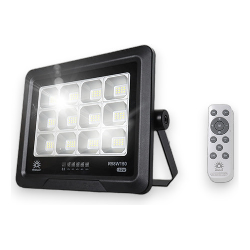 Reflector Led Luminaria Solar 150w Panel Solar 900lm Control Color de la carcasa Negro Color de la luz Blanco frío