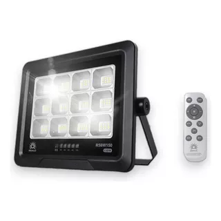 Reflector Led Luminaria Solar 150w Panel Solar 900lm Control Color De La Carcasa Negro Color De La Luz Blanco Frío