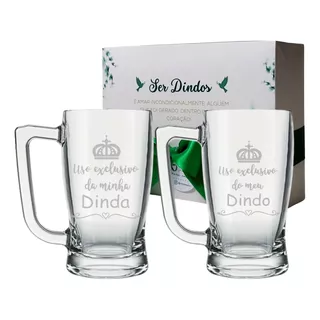 Caneca De Vidro Jateado- Lembrancinha De Batismo Dindo Dinda