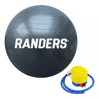 Pelota De Pilates Yoga 65cm Funcional Gym + Inflador Randers Color Negro