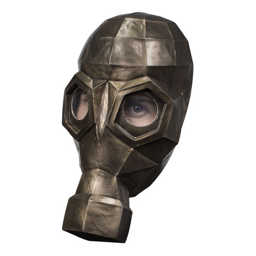 Máscara Low Poly Gas Mask Color Dorado oscuro